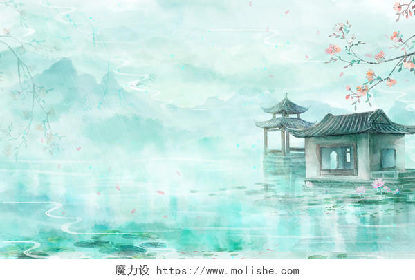 清明节中国风水墨清明廉洁清正廉明宣传展板背景背景素材